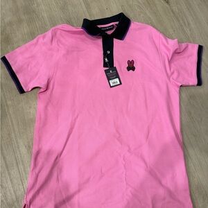 Psycho bunny pink fuchsia men’s polo logo new with tags xl mens collar shirt